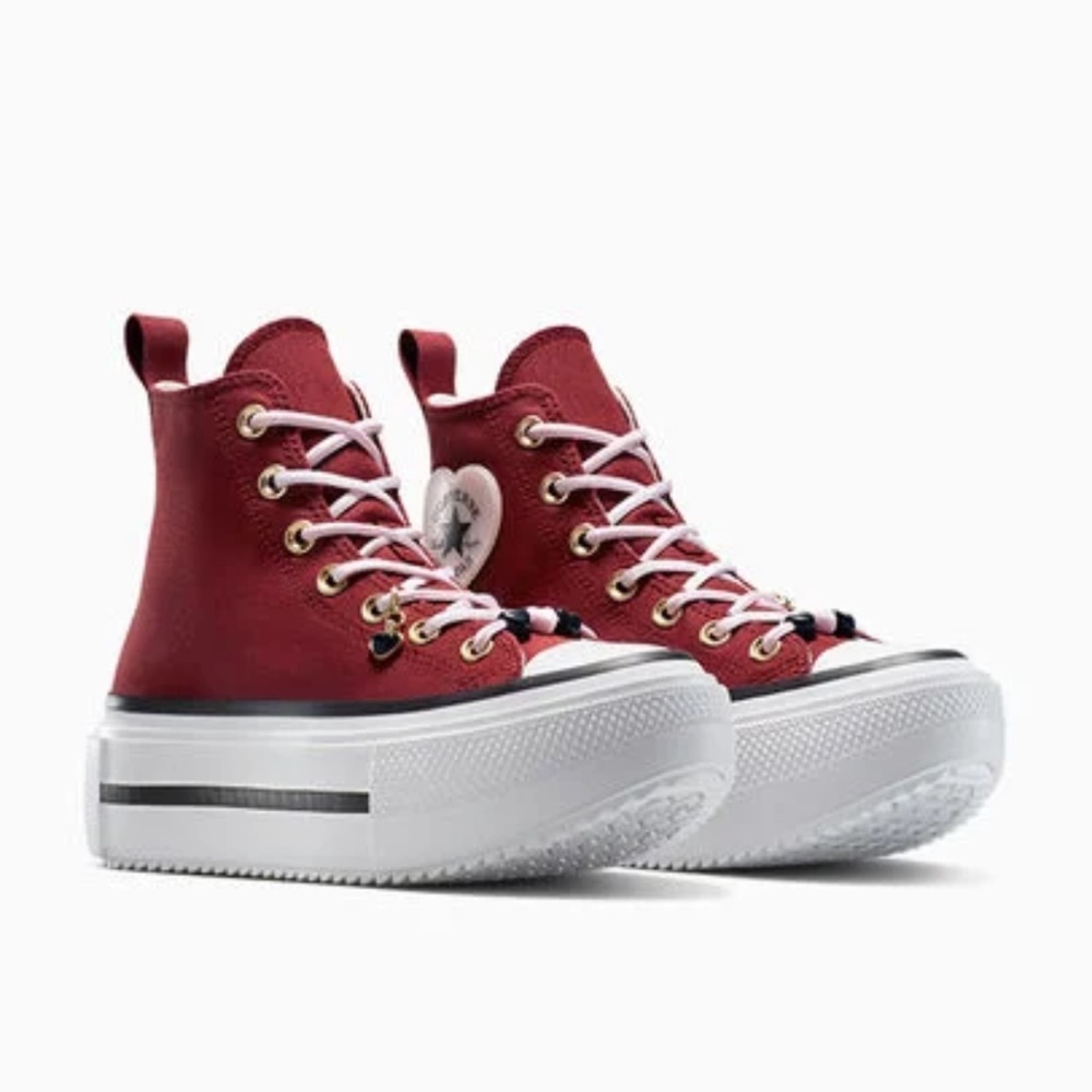 Burgundy Double Stacked Converse